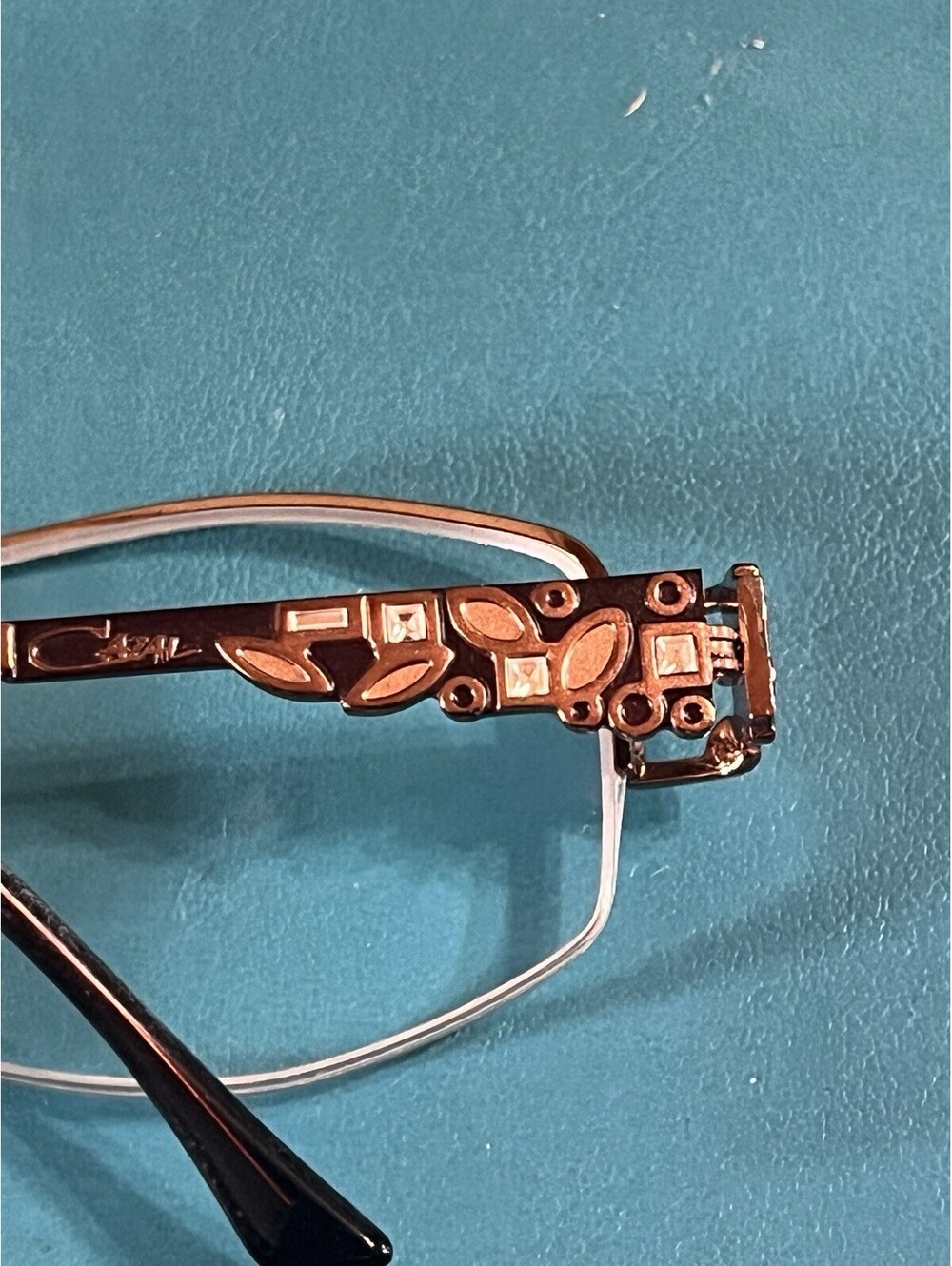 CAZAL 1011 922 Eyeglass Frames 52-17 Germany Copper Half Rim Rhinestone